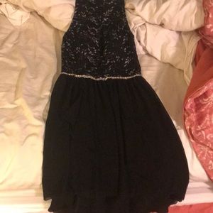 macy's black high low dress